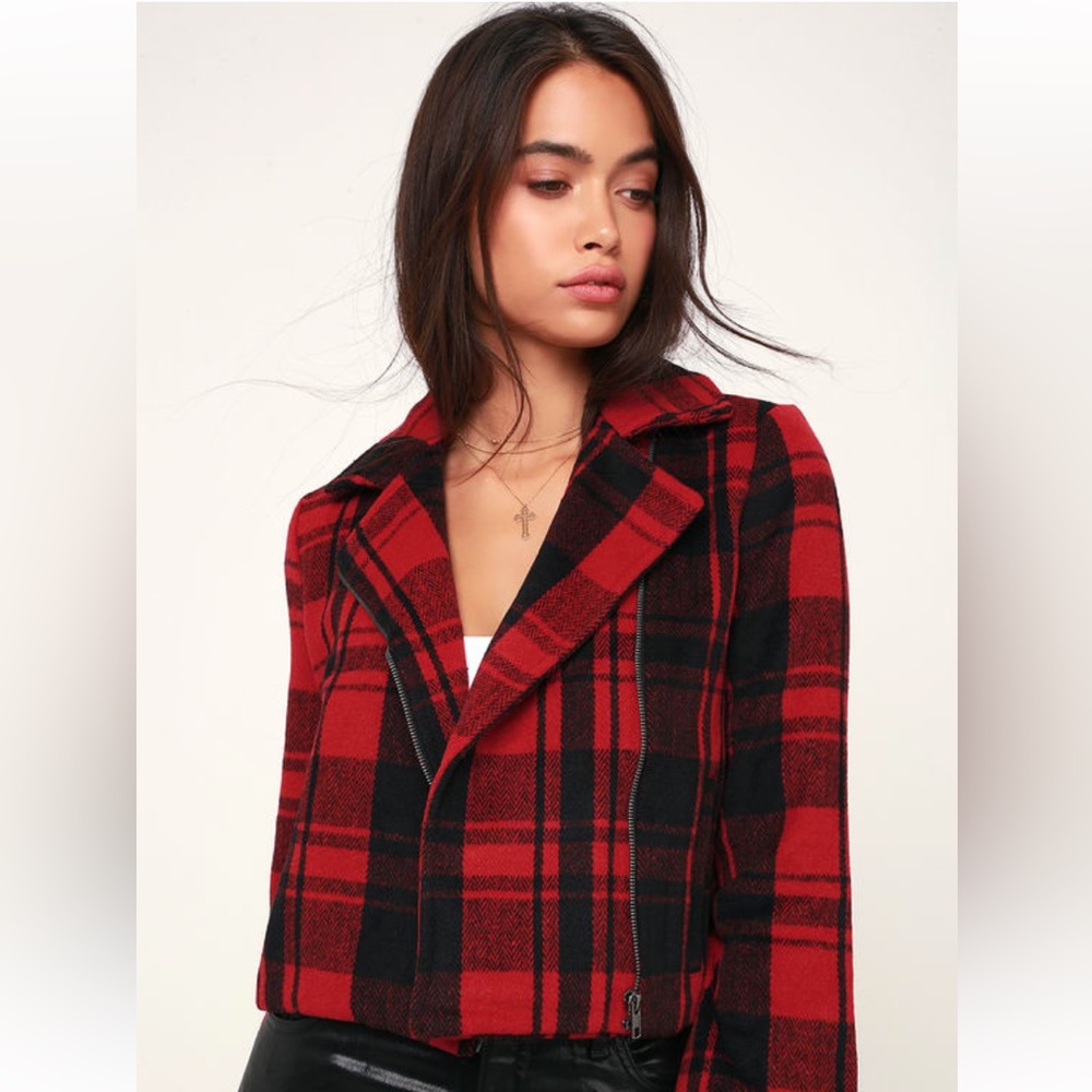 JACK by BB Dakota Out of the Woods Red Plaid Jacket
